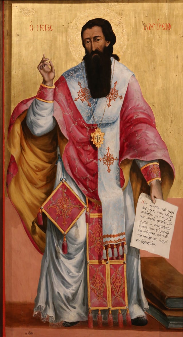 Icon of Saint Basil the Great, whose longer Liturgy is served a few times each year.